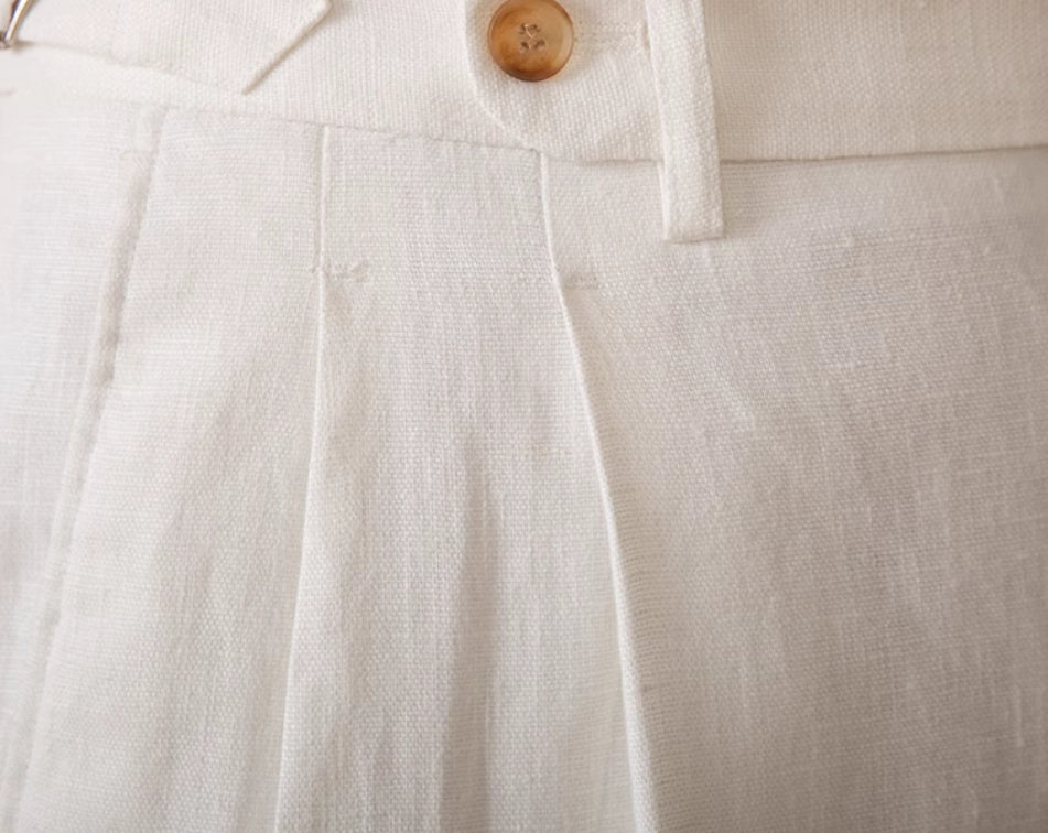 Linen High Waist Straight Loose Trousers Casual Pants