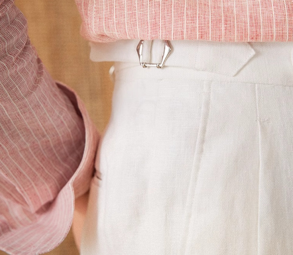 Linen High Waist Straight Loose Trousers Casual Pants